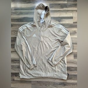 Adidas Men’s Jacket Size Large Windbreaker Pull Over Hood